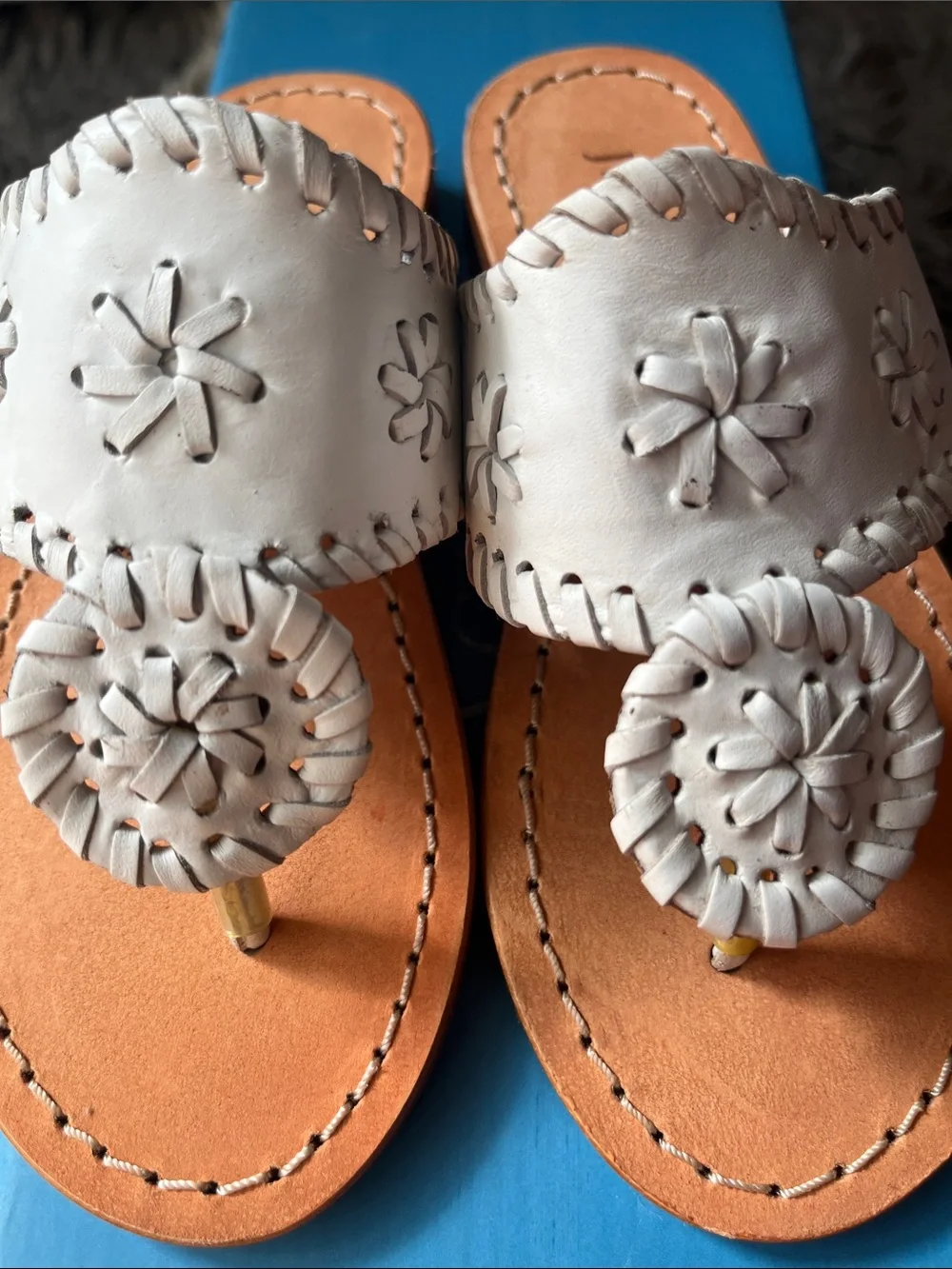 Jack Rogers girls flat sandal. White. Leather. Toddler size 11. New in box.